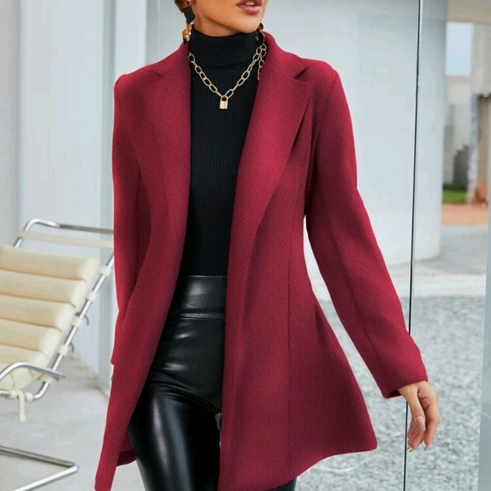 Lapel Collar Belted Overcoat - Picture 5 of 7